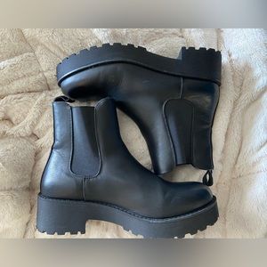 Black platform boots